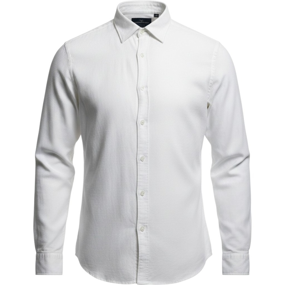 Rodd & Gunn Mens XL White Textured Cotton Button Down Shirt Albini Woven Italy